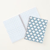 Weiß und Baby Blue Trellis, Gitter, Quatrefolie Notizblock (Innenseite)