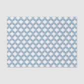 Weiß und Baby Blue Trellis, Gitter, Quatrefolie Seidenpapier (Vorderseite)