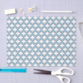 Weiß und Baby Blue Trellis, Gitter, Quatrefolie Seidenpapier (Handwerk)