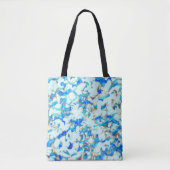 Weiß und Blau Abstrakt Tasche (Vorderseite)