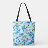 Weiß und Blau Abstrakt Tasche (Rückseite)