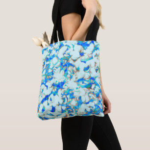 Weiß und Blau Abstrakt Tasche