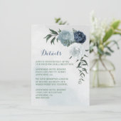 Weiß und blau, Blumengrün Details Begleitkarte (Stehend Vorderseite)