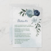 Weiß und blau, Blumengrün Details Begleitkarte (Vorne/Hinten)