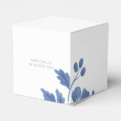 Weiß und Blau | Blumenhochzeit Geschenkschachtel (Rückseite)