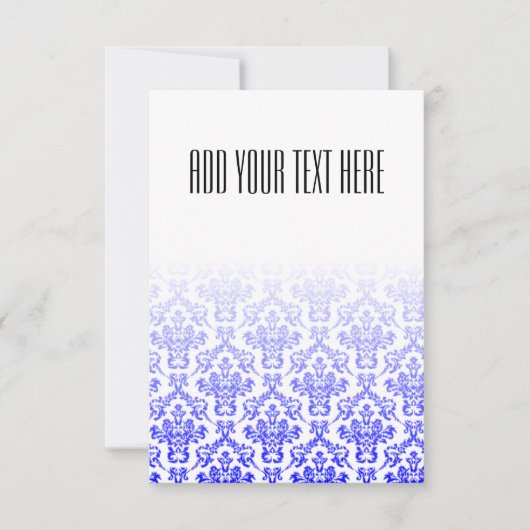 Weiß und Blau Damask Muster (Vorderseite)