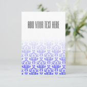 Weiß und Blau Damask Muster (Stehend Vorderseite)
