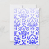 Weiß und Blau Damask Muster (Rückseite)