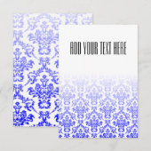 Weiß und Blau Damask Muster (Vorne/Hinten)