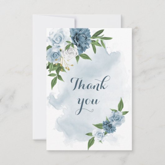 Weiß und Blau der Blume Dankeskarte (Vorderseite)