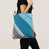 Weiß und blau gestreifte Textilien Tasche (Von Nahem)