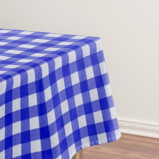 Weiß und Blau Gingham Muster | Baumwolle geprüft Tischdecke (Beispiel)