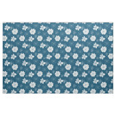 Weiß und blau grafisches Blumenmuster Stoff (Yard (91,4 cm))