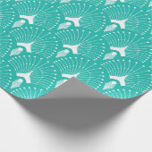 Weiß und blau-grün-Deko Geschenkpapier (Ecke)