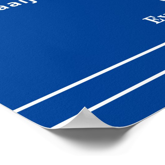 Weiß und blau im Gedächtnis eines Wiedersehen-Memo Poster (Ecke)