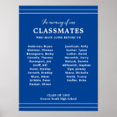 Weiß und blau im Gedächtnis eines Wiedersehen-Memo Poster (Vorne)