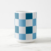 Weiß und blau-karton Muster Square Sticke Kaffeetasse (Mittel)