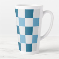 Weiß und blau-karton Muster Square Sticke