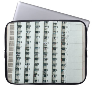 WEISS UND BLAU KONKRETES GEBÄUDE LAPTOPSCHUTZHÜLLE
