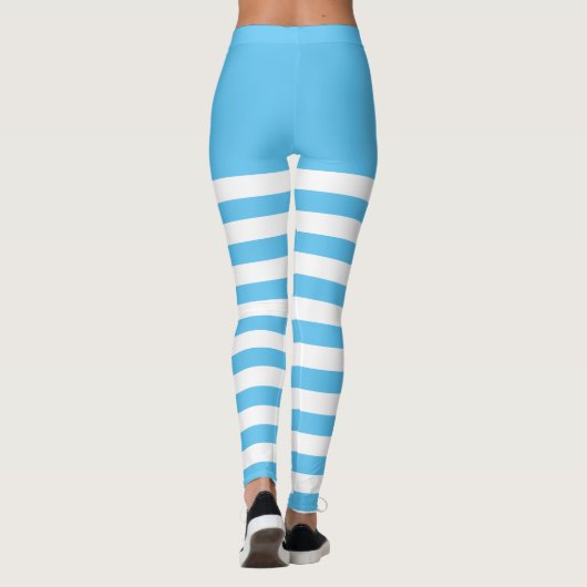 Weiß und Blau Leggings (Rückseite)