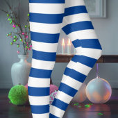 Weiß und Blau Leggings