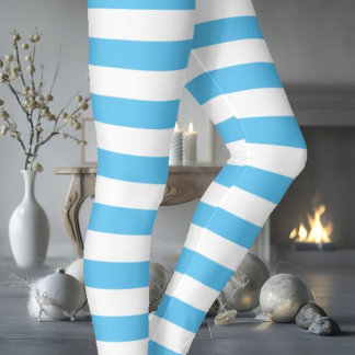 Weiß und Blau Leggings