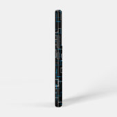 Weiß und Blau-Linse-Muster über schwarz Samsung Galaxy Hülle (Rechte Seite)