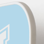 Weiß und Blau Minimalistisch Moderne Monogramme Pickleball Schläger (Linke Seite)