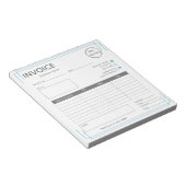 Weiß und blau mit Logo auf der Rechnung für kleine Notizblock (angewinkelt)