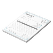 Weiß und blau mit Logo auf der Rechnung für kleine Notizblock (Rotiert)