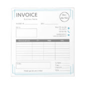 Weiß und blau mit Logo auf der Rechnung für kleine Notizblock (Vorderseite)