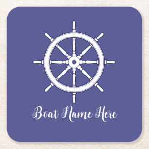 Weiß und blau (Personalisiert) auf Schiffen Rechteckiger Pappuntersetzer