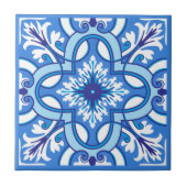 🤍 💙 Weiß und Blau Porto Azulejos Fliese (Vorderseite)