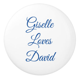 Weiß und Blau Romantik Keramikknauf