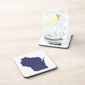 Weiß und Blau Wisconsin Getränkeuntersetzer (Rechte Seite)