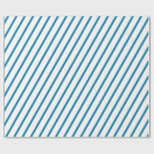 Weiß und Blauer Streifen Geschenkpapier (Flach)
