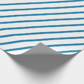 Weiß und Blauer Streifen Geschenkpapier (Ecke)