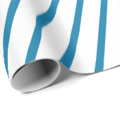 Weiß und Blauer Streifen Geschenkpapier (Rolleneckpunkt)