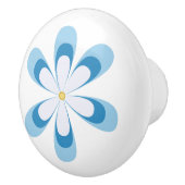 Weiß und Blues mit goldgelber Mitte Keramikknauf (Rechts)