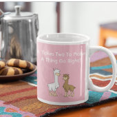 Weiß und braun Lama Llama Couple Kaffeetasse