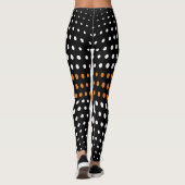 Weiß und Bronze Polka Dot Pattern Leggings (Rückseite)