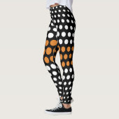 Weiß und Bronze Polka Dot Pattern Leggings (Links)