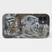Weiß und Brown-Tiger-Stillstehen Case-Mate iPhone Hülle (Rückseite (Horizontal))