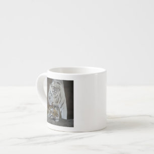 Weiß und Brown-Tiger-Stillstehen Espressotasse