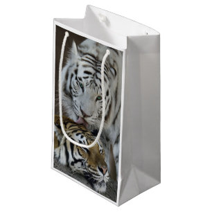 Weiß und Brown-Tiger-Stillstehen Kleine Geschenktüte