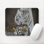 Weiß und Brown-Tiger-Stillstehen Mousepad (Mit Mouse)