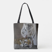 Weiß und Brown-Tiger-Stillstehen Tasche (Rückseite)