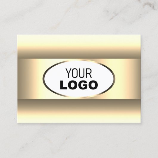 Weiß und Cream Ombre Logo Light Gold Dekor Border Visitenkarte (Vorderseite)