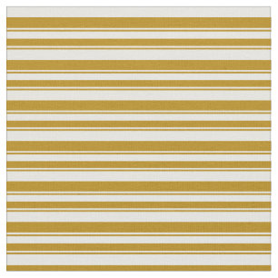 Weiß und dunkel Goldenrod Linien Muster Stoff