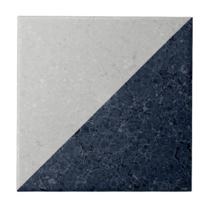 Weiß und Dunkelblau Fliese